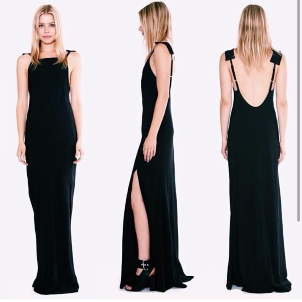 Stone Cold Fox Helmut Gown Elegant Black Evening Dress sz 1 Small